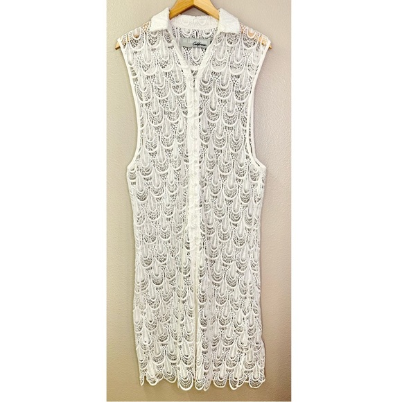 The Laundry Room California Crochet Lace Sleeveless Midi Swim Cover-Up Dress - Picture 7 of 7